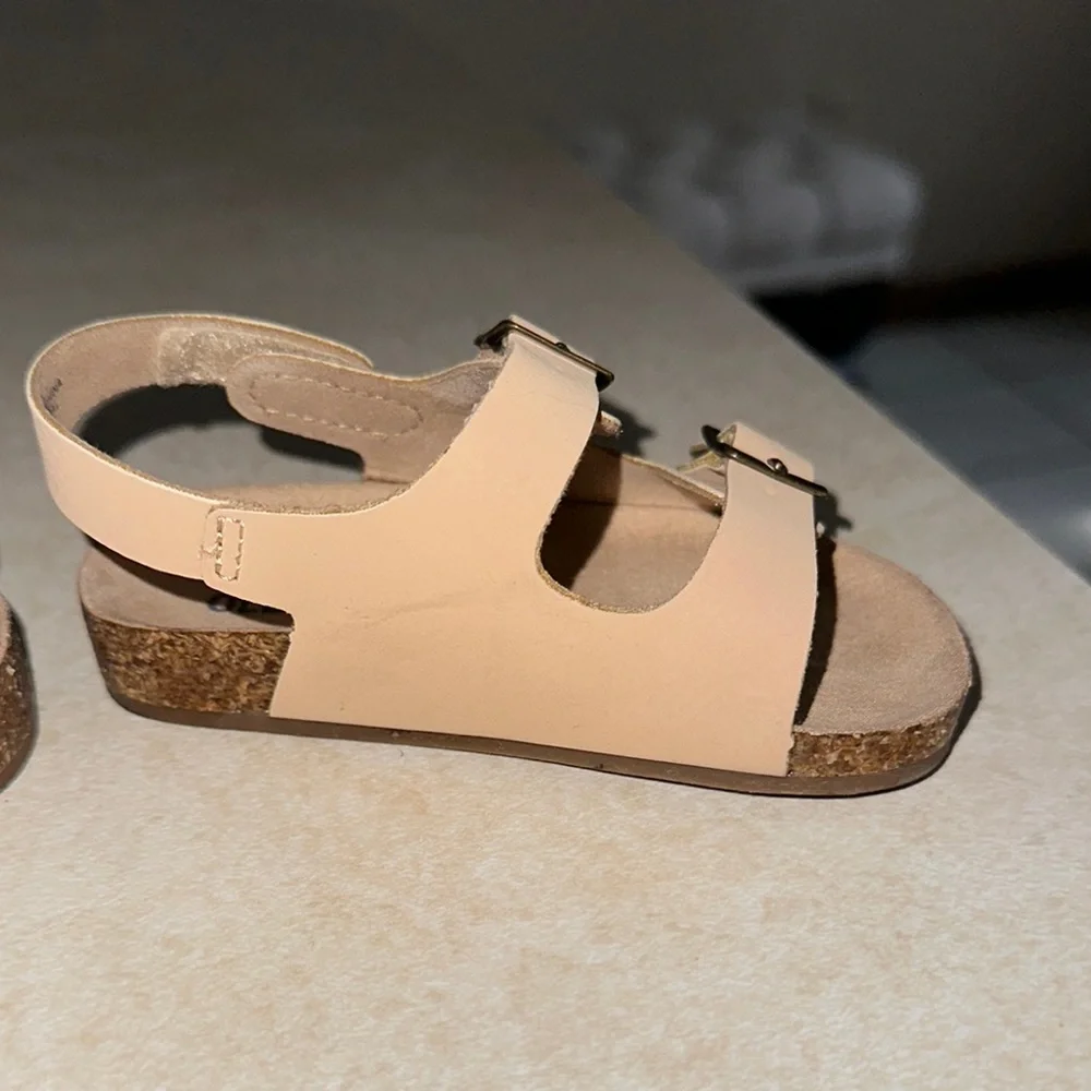 NWOT Old Navy Tan Sandals with Suede Straps and Cork Footbed